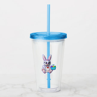 Cute Bunny with a Basket Acryltrinkbecher
