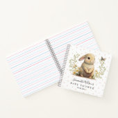 Cute Bunny with Butterfly Baby Shower Guest Book Notizblock (Innenseite)