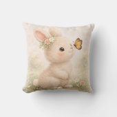 Cute Bunny With Butterfly Neutral Nursery  Kissen (Vorderseite)
