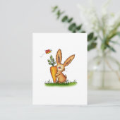 Cute Bunny with Carrot by Gerda Steiner/Send2smile Postkarte (Stehend Vorderseite)