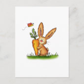 Cute Bunny with Carrot by Gerda Steiner/Send2smile Postkarte (Vorderseite)