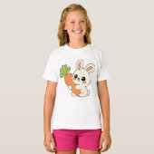Cute Bunny with Carrot Kids T-Shirt (Vorne ganz)