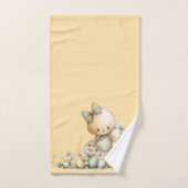 cute bunny with Easter eggs in a flower meadow Badhandtuch Set (Handtuch)