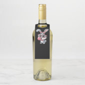 Cute Bunny with Glasses Blowing Bubble Gum Flaschenanhänger (Auf Flasche)