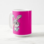 Cute Bunny with Glasses Blowing Bubble Gum Kaffeetasse (Vorderseite Links)