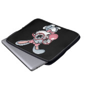 Cute Bunny with Glasses Blowing Bubble Gum Laptopschutzhülle (Vorne Knopf)
