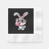 Cute Bunny with Glasses Blowing Bubble Gum Serviette (Vorderseite)
