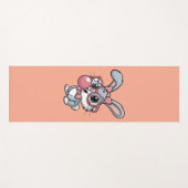 Cute Bunny with Glasses Blowing Bubble Gum Yogamatte (Vorderseite (Horizontal))
