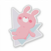 Cute bunny with heart nose aufkleber (Vorderseite)
