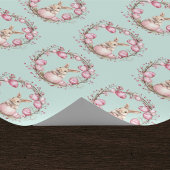 Cute Bunny with Pink Easter Eggs and Wreaths Geschenkpapier