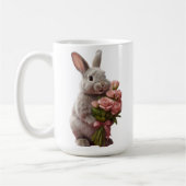  “Cute Bunny with Pink Roses” Adorable Art Design Kaffeetasse (Links)