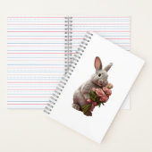  “Cute Bunny with Pink Roses” Adorable Art Design Notizblock (Innen)