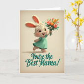 Cute Bunny You’re the Best Mama Card Karte (Gelbe Blume)