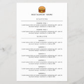 Cute Burger Restaurant Menu Flyer (Vorne)