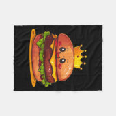 Cute Burger With Crown And Kingdom Costume  Fleecedecke (Vorderseite (Horizontal))