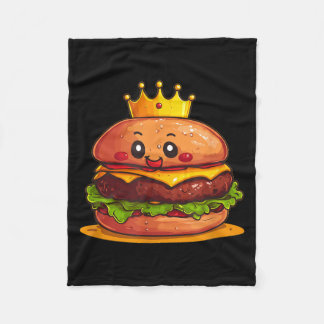 Cute Burger With Crown And Kingdom Costume  Fleecedecke