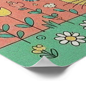 Cute Busy Teddy Bear Illustration  Poster (Ecke)