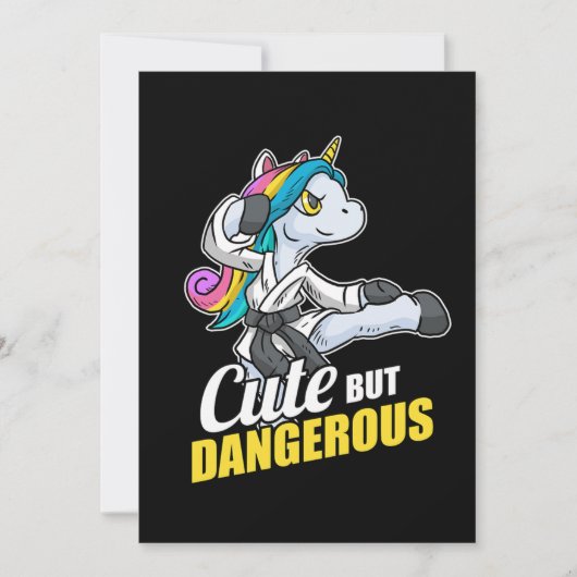 Cute But Dangerous Unicorn Karate Kung Fu MMA Gift Einladung (Vorderseite)