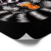 Cute But Feral Funny Colorful Racoon With Sungles Poster (Ecke)