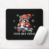 Cute But Feral Raccoon Drink Hot Cocoa Christmas W Mousepad (Mit Mouse)