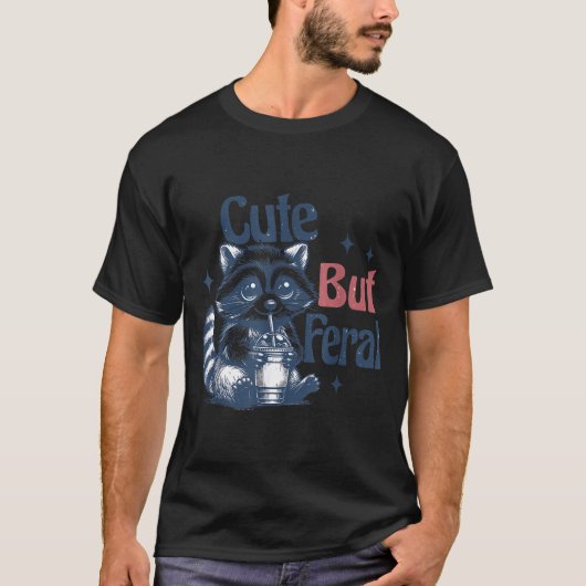 Cute But Feral Raccoon Drinking Boba Toddler Vinta T-Shirt (Vorderseite)