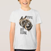 Cute But Feral Raccoon Trash Panda  Tri-Blend Shirt (Vorderseite)