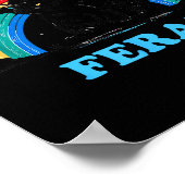 Cute But Feral Raccoon With Rainbow Funny Raccoon Poster (Ecke)