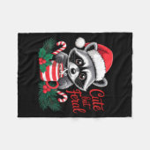 Cute But Feral Raccoon With Santa Hat Xmas Cute Ch Fleecedecke (Vorderseite (Horizontal))