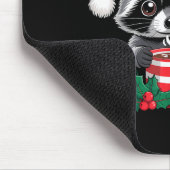 Cute But Feral Raccoon With Santa Hat Xmas Cute Ch Mousepad (Ecke)
