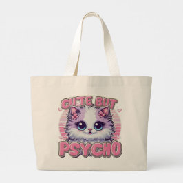 Cute but Psycho" Tote Bag Jumbo Stoffbeutel