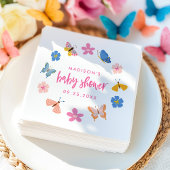 Cute Butterflies Baby Shower Serviette