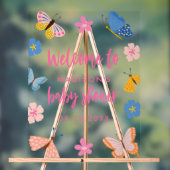 Cute Butterflies Baby Shower Welcome Acrylschild (Neutral)