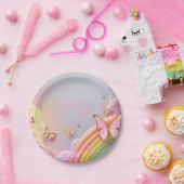 Cute Butterfly Baby Girl Paper Plate Pappteller