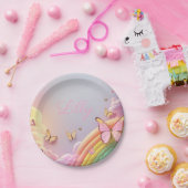 Cute Butterfly Baby Girl Paper Plate Pappteller (Party)