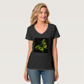 Cute Butterfly Illustration Lime Green Gorgeous Wo T-Shirt (Vorderseite Vollansicht)