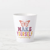 Cute Butterfly Mental Health Inspirational Design Milchtasse (Vorderseite)