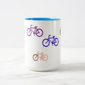 Cute Bycycles Zweifarbige Tasse (Mittel)
