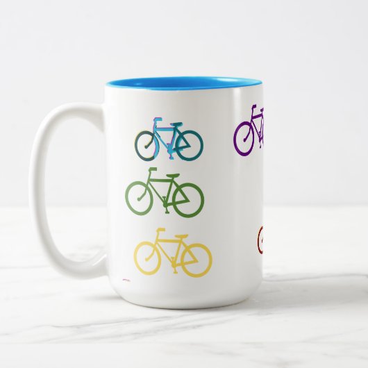 Cute Bycycles Zweifarbige Tasse (Links)
