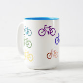 Cute Bycycles Zweifarbige Tasse (Vorderseite Links)
