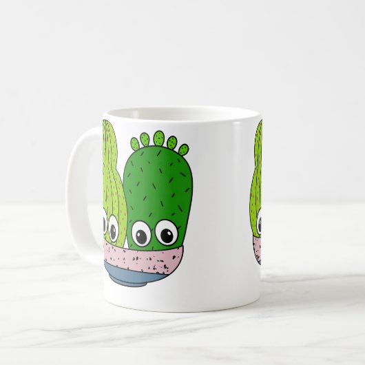 Cute Cacti Arrangement In Pottery Bowl Kaffeetasse (Vorderseite Links)