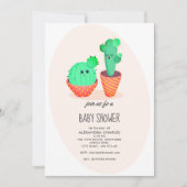 Cute Cactus Baby Shower Einladung (Vorderseite)