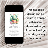 Cute Cactus Baby Shower Einladung