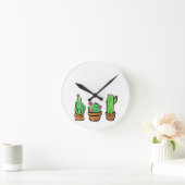Cute Cactus cacti succulents  Runde Wanduhr (Zuhause)