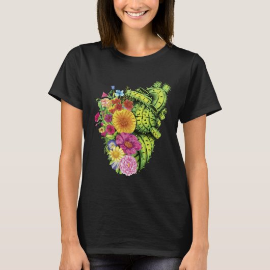 Cute Cactus Desert Flower Heart Cacti Succulents P T-Shirt (Vorderseite)