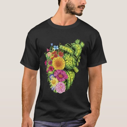 Cute Cactus Desert Flower Heart Cacti Succulents P T-Shirt (Vorderseite)