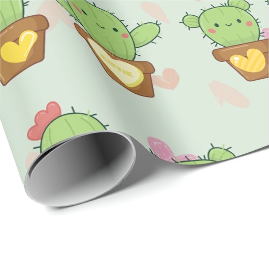 Cute Cactus Geschenkpapier (Rolleneckpunkt)