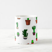 Cute Cactus illustrations Pattern White Kaffeetasse (Mittel)
