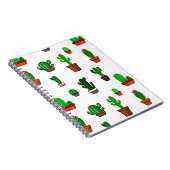 Cute Cactus illustrations Pattern White Notizblock (Rechte Seite)