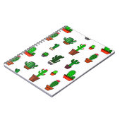 Cute Cactus illustrations Pattern White Notizblock (Linke Seite)