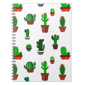 Cute Cactus illustrations Pattern White Notizblock (Vorderseite)